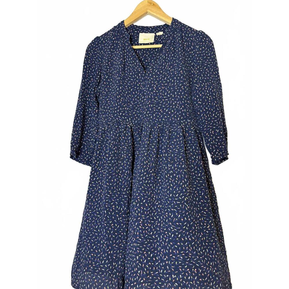 Anthropologie Maeve XSmall Navy Blue Speckled Juno Dress